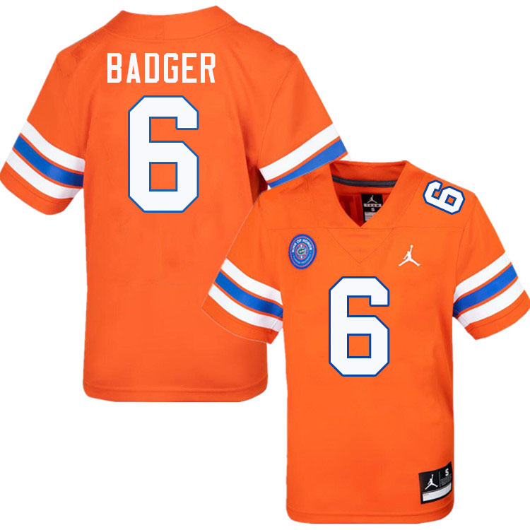 Elijhah Badger Florida Jersey,Florida Gators #6 Elijhah Badger Jersey Youth Uniforms-Throwback Orange